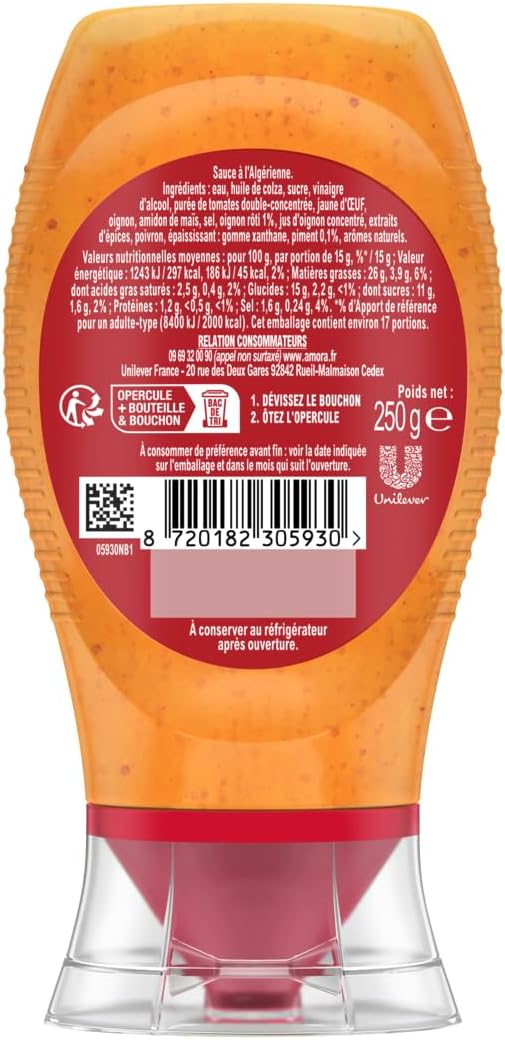 Detalle de Amora Sauce à l'Algérienne – Lot de 4 bouteilles 250 g
