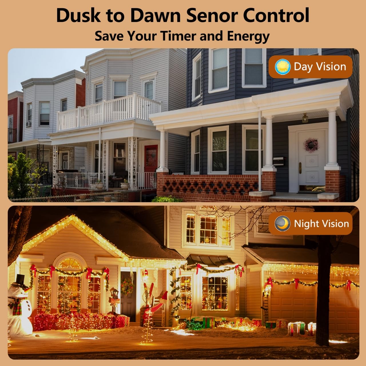 Detalle de Tiffcofio TF-261A Outdoor Timer 2-Pack with Remote and Dusk-to-Dawn Sensor