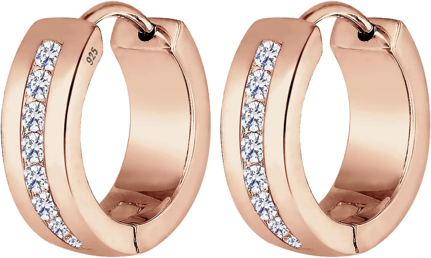 Thumbnail 5 de Elli Damen-Creolen 925 Silber Zirkonia gold đ