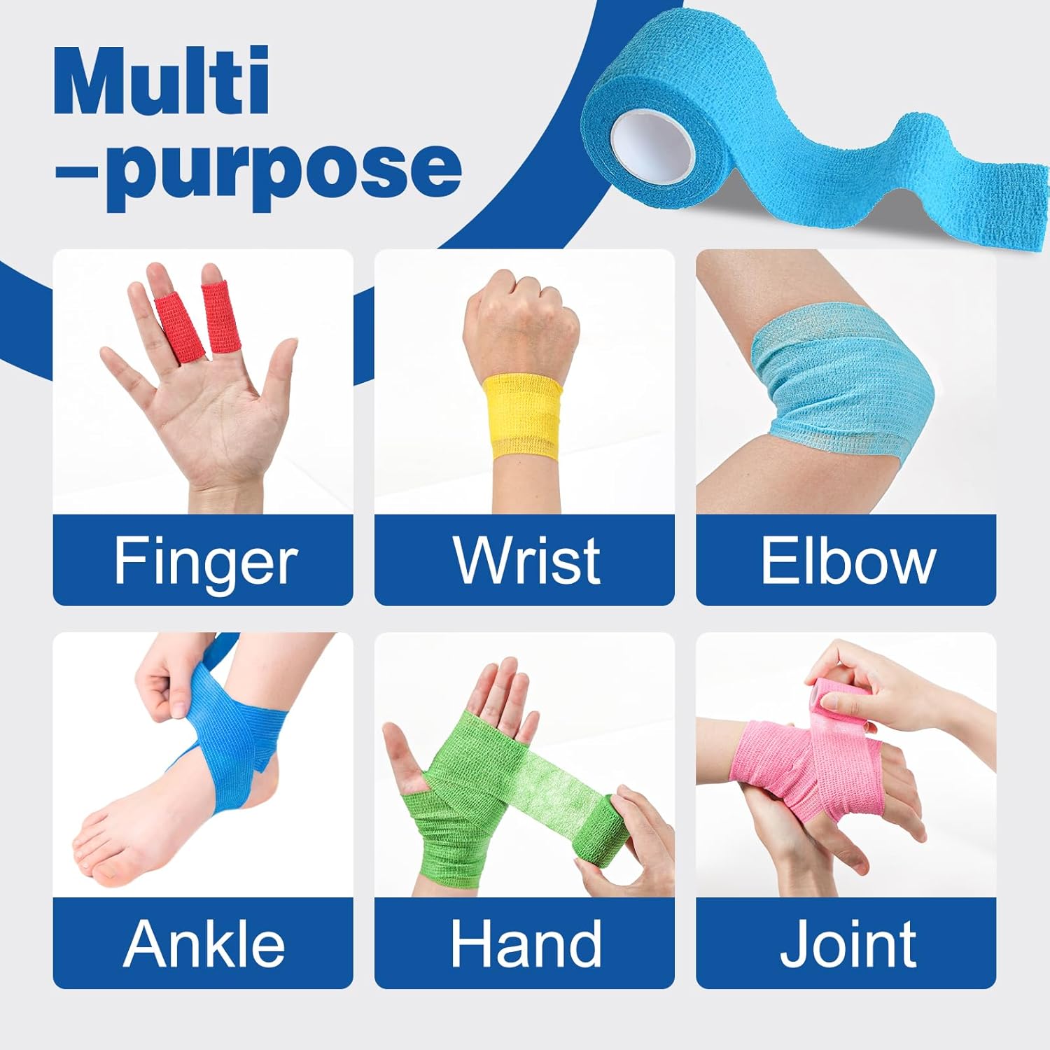 Thumbnail 2 de AZEN 16 Pack Self Adhesive Bandage Wrap — 2" x 5 Yards, Elastic Cohesive Vet Wrap