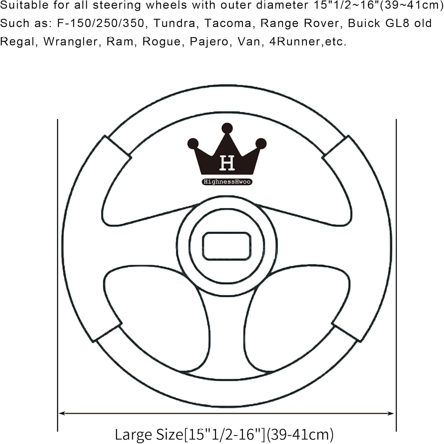 Thumbnail 4 de HighnessHwoo 3D Lenkradabdeckung (Komfortgriff, Anti-Rutsch) – 39–41 cm, Weiß