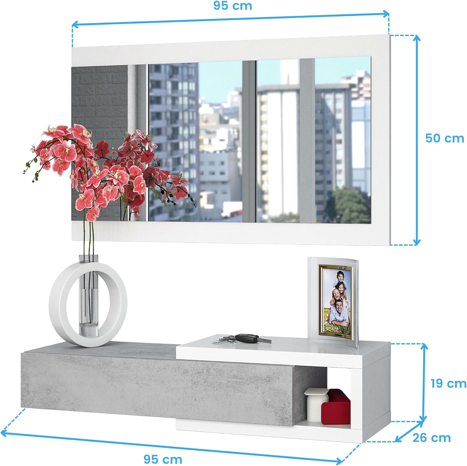 Thumbnail 4 de Habitdesign Noon mueble recibidor 95x19x26 cm