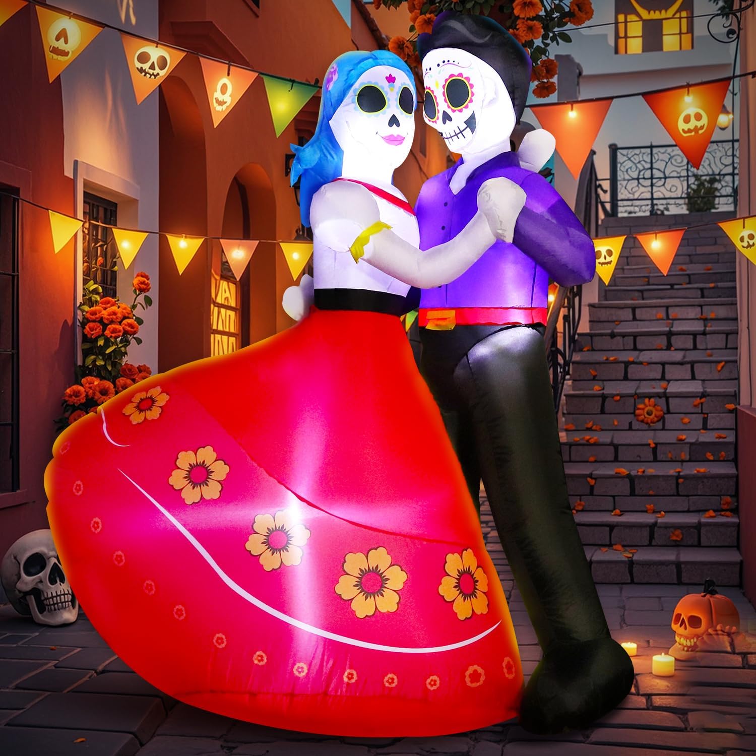 Thumbnail 3 de DomKom Dancing Couple 6FT Halloween Inflatable with Multicolor LEDs