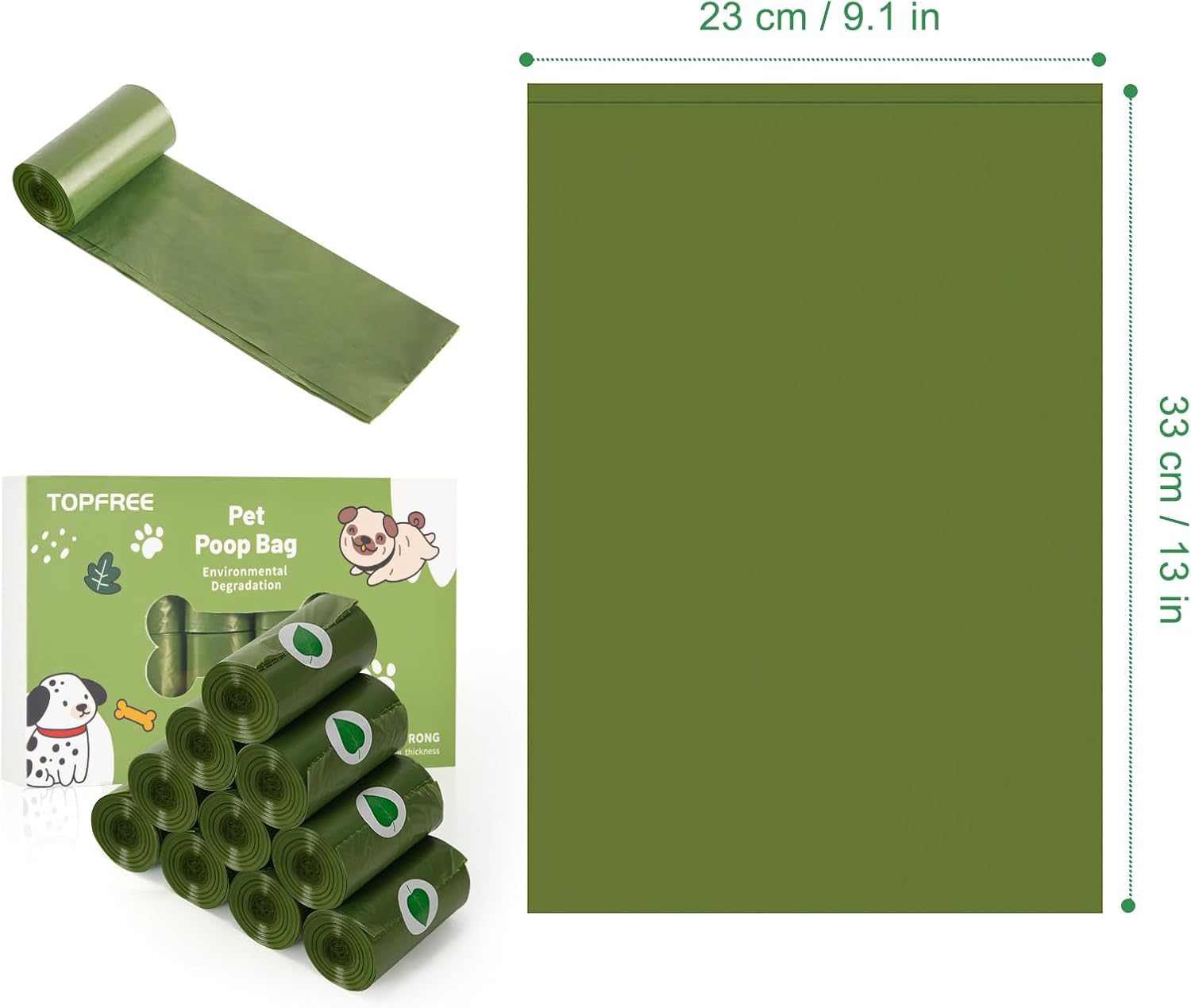 Detalle de Topfree Poo Bags 180-count, leak-proof dog bags