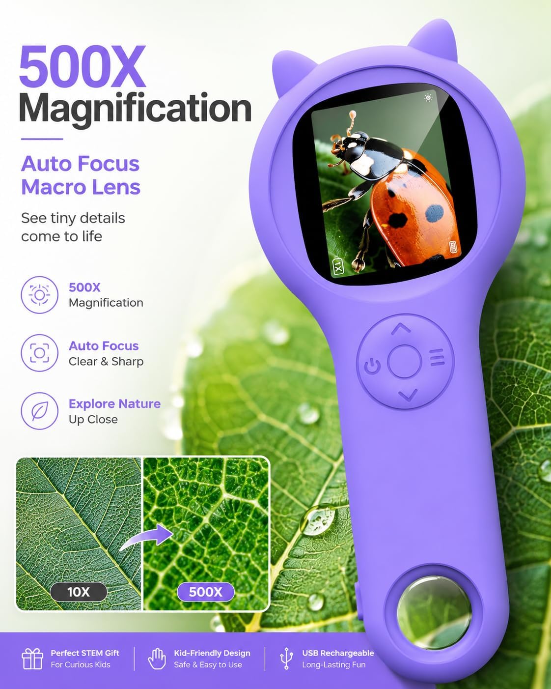 Detalle 2 de Mini Pocket Handheld Microscope 500X