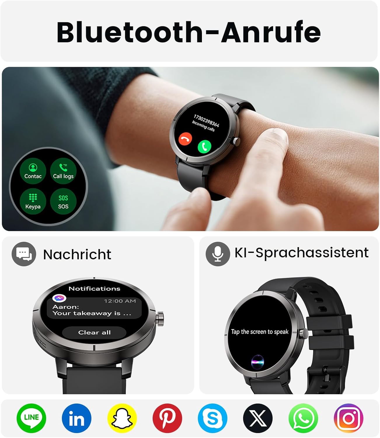Detalle de Smartwatch DREMAC GPS di seconda generazione: eleganza in alluminio con GPS, 170+ modalità sportive e batteria fino a 10 giorni