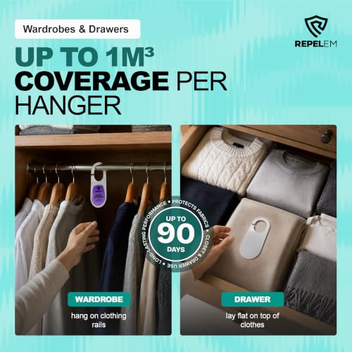 Detalle de REPELEM Hanging Moth Killer for Wardrobes - 4 Pack