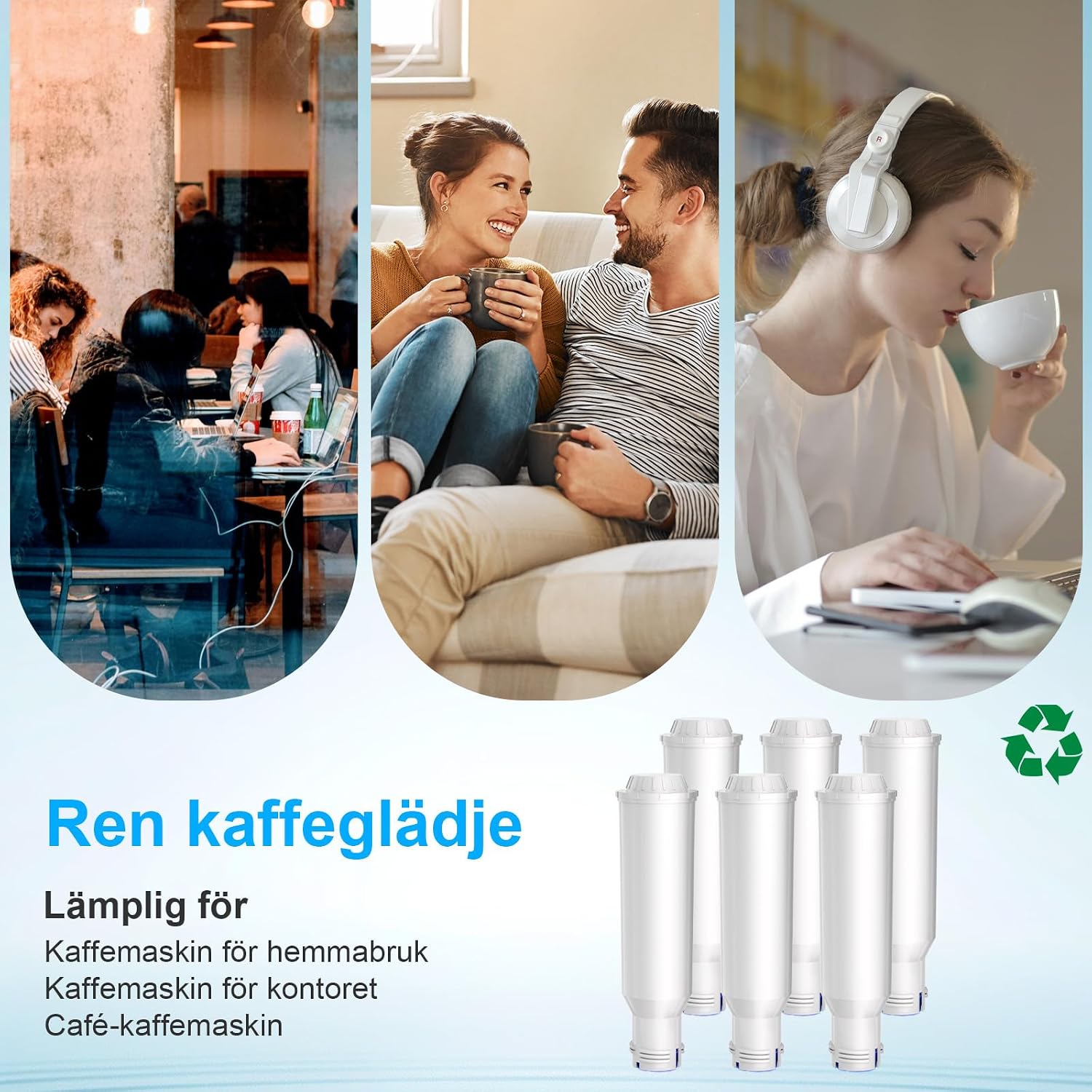 Thumbnail 4 de Mutital 6 vattenfilter för kaffemaskiner – kokosbaserat aktivt kol