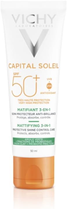 Detalle de Vichy Capital Soleil Crème Solaire Matifiante SPF50+ 3 en 1 – 50 ml