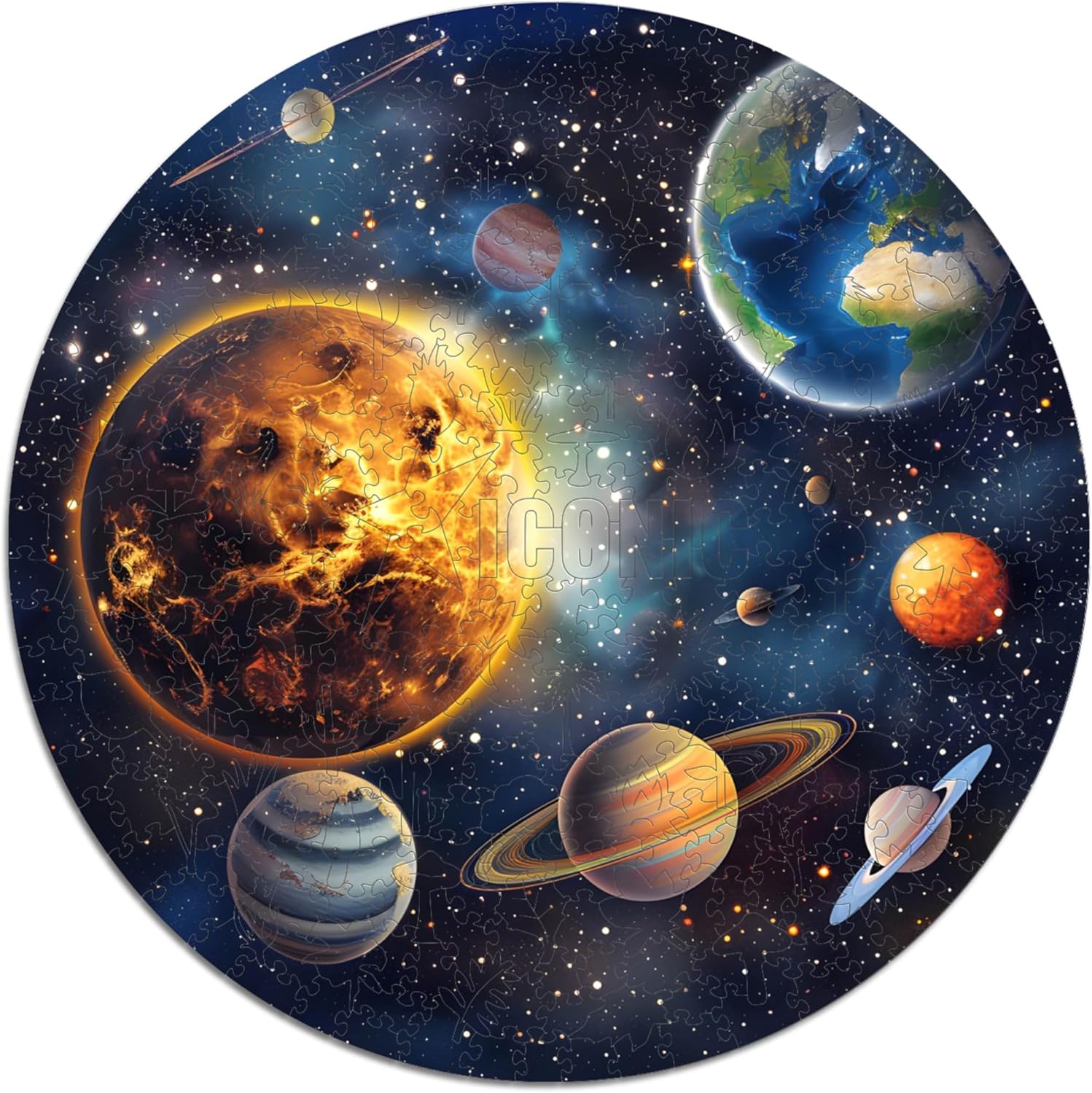 Thumbnail 2 de Iconic Puzzles Solar Harmony – Fantasy Holzpuzzle aus 100% nachhaltigem Holz, 200 Teile (Größe S)