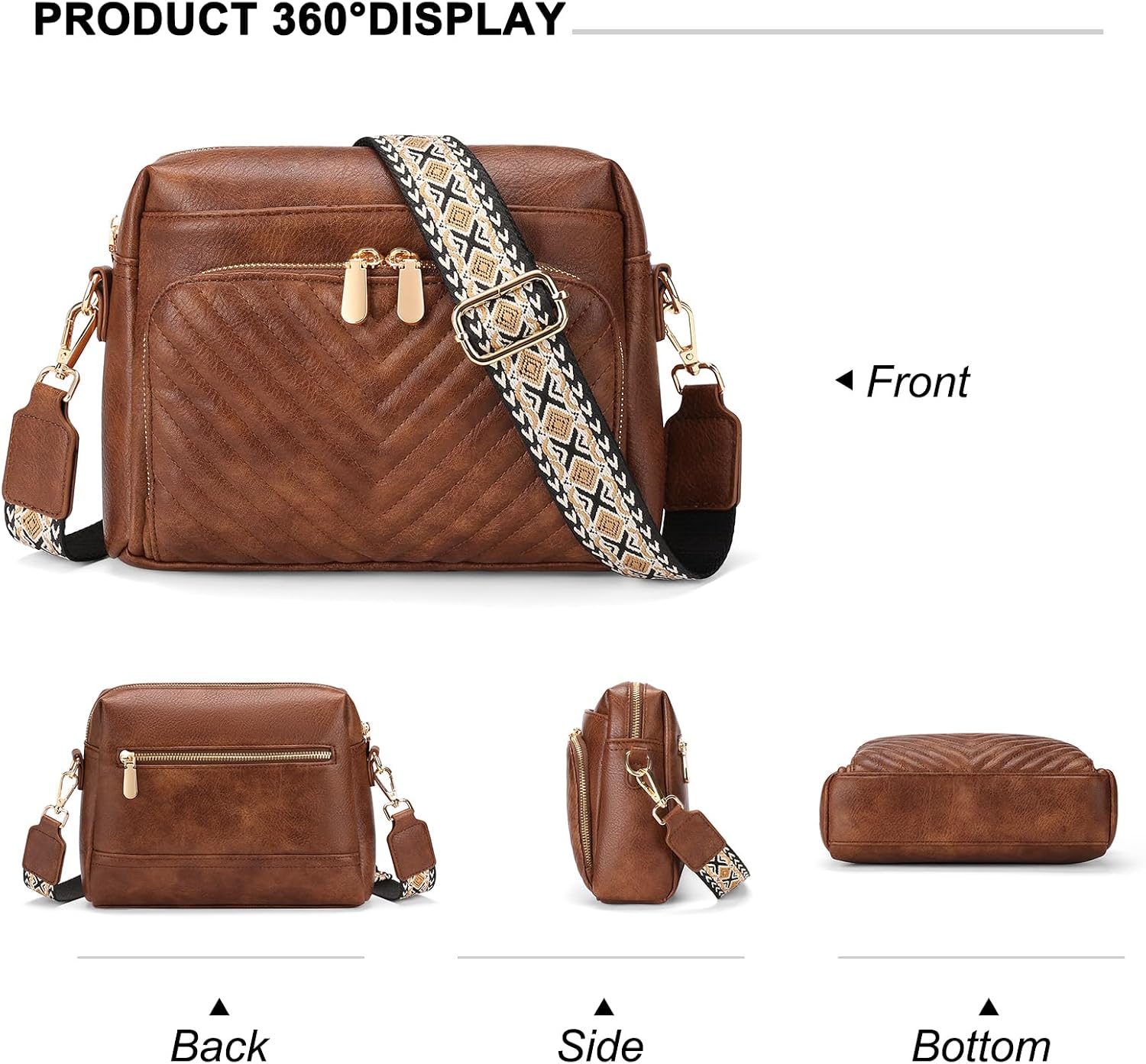 Detalle 2 de GAEKEAO Vegan Leather Crossbody Bag with RFID Wallet Pocket – Small Shoulder Bag for Women
