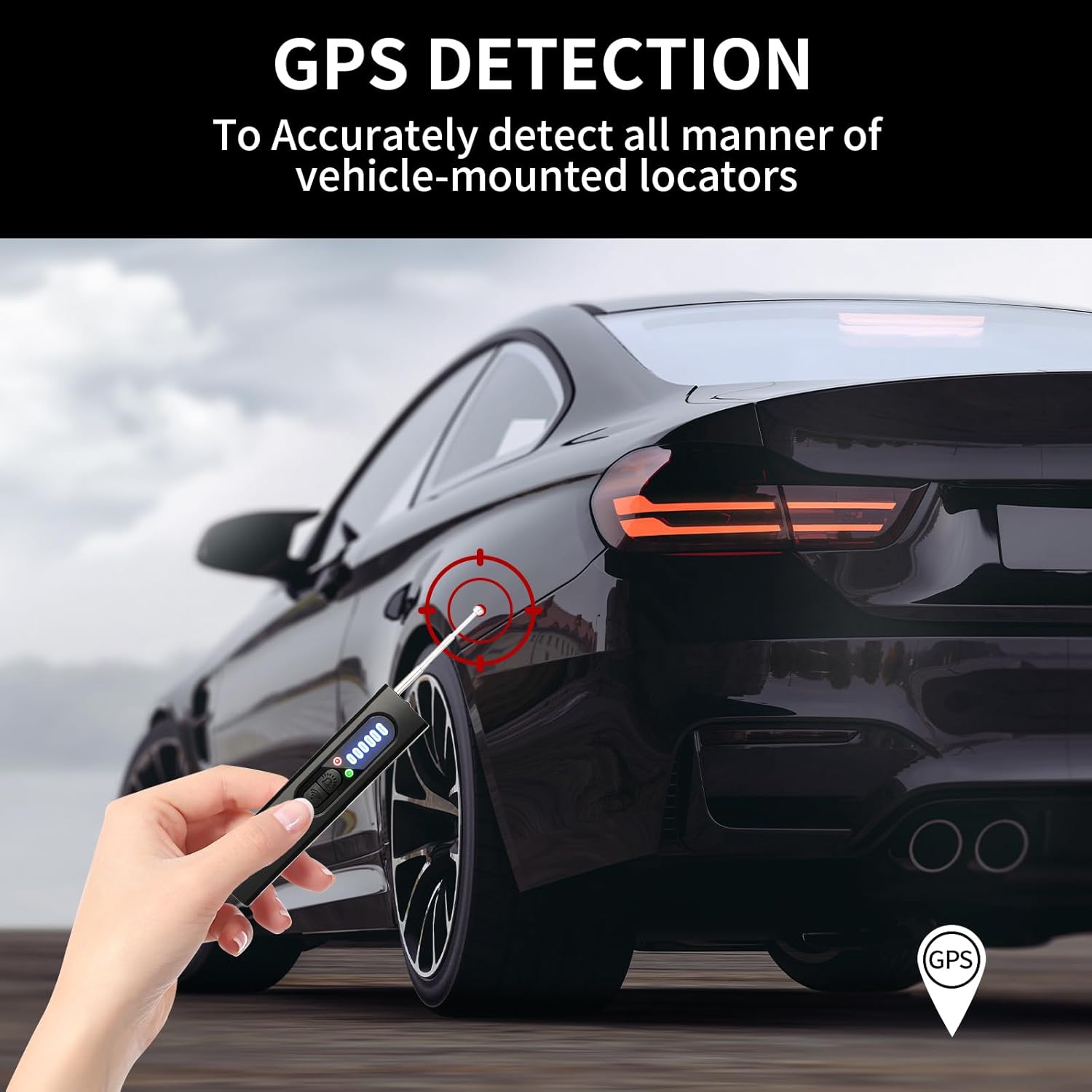 Detalle 2 de Hidden Camera Detector – RF Bug Detector with GPS Tracker Finder, 4 Detection Modes & 5 Sensitivity Levels, Mini Portable Anti-Spy Device for Hotel, Office, Car, Travel (30H Battery) (Mat Black)