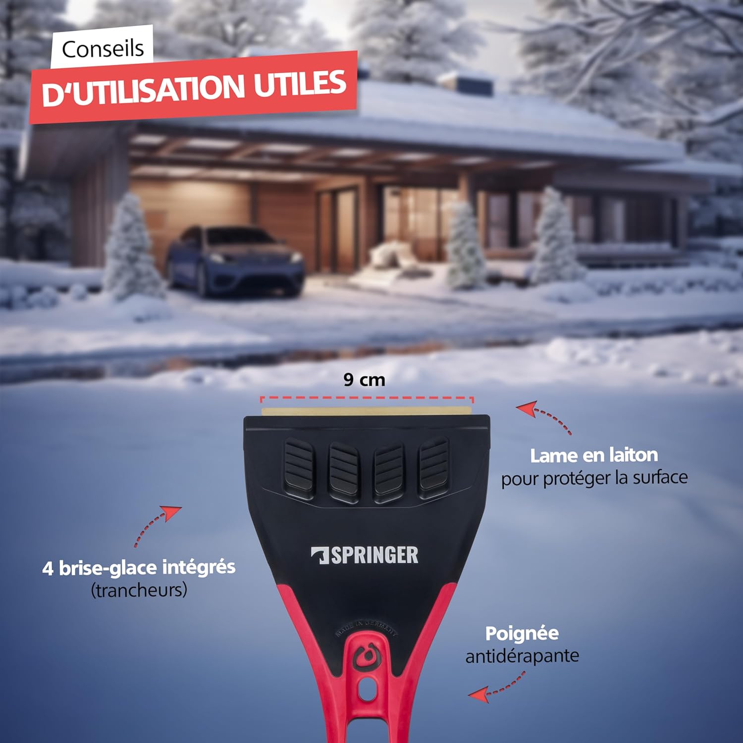 Thumbnail 6 de SPRINGER ZX2000 : grattoir à neige avec lame en laiton et fonction de rabotage