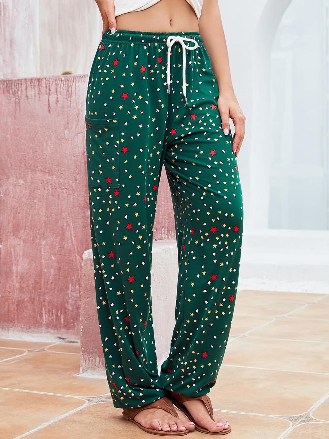 Detalle de QIANXIZHAN Women's Harem Pants: Boho Palazzo Joggers with Pockets