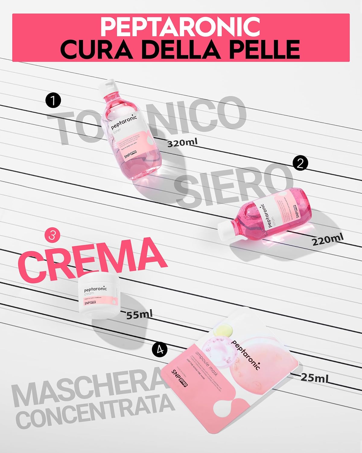 Thumbnail 6 de Crema Viso SNP Prep Peptaronic – Idratante tutto-in-uno con 6 peptidi e 5 tipi di acido ialuronico (55 ml)