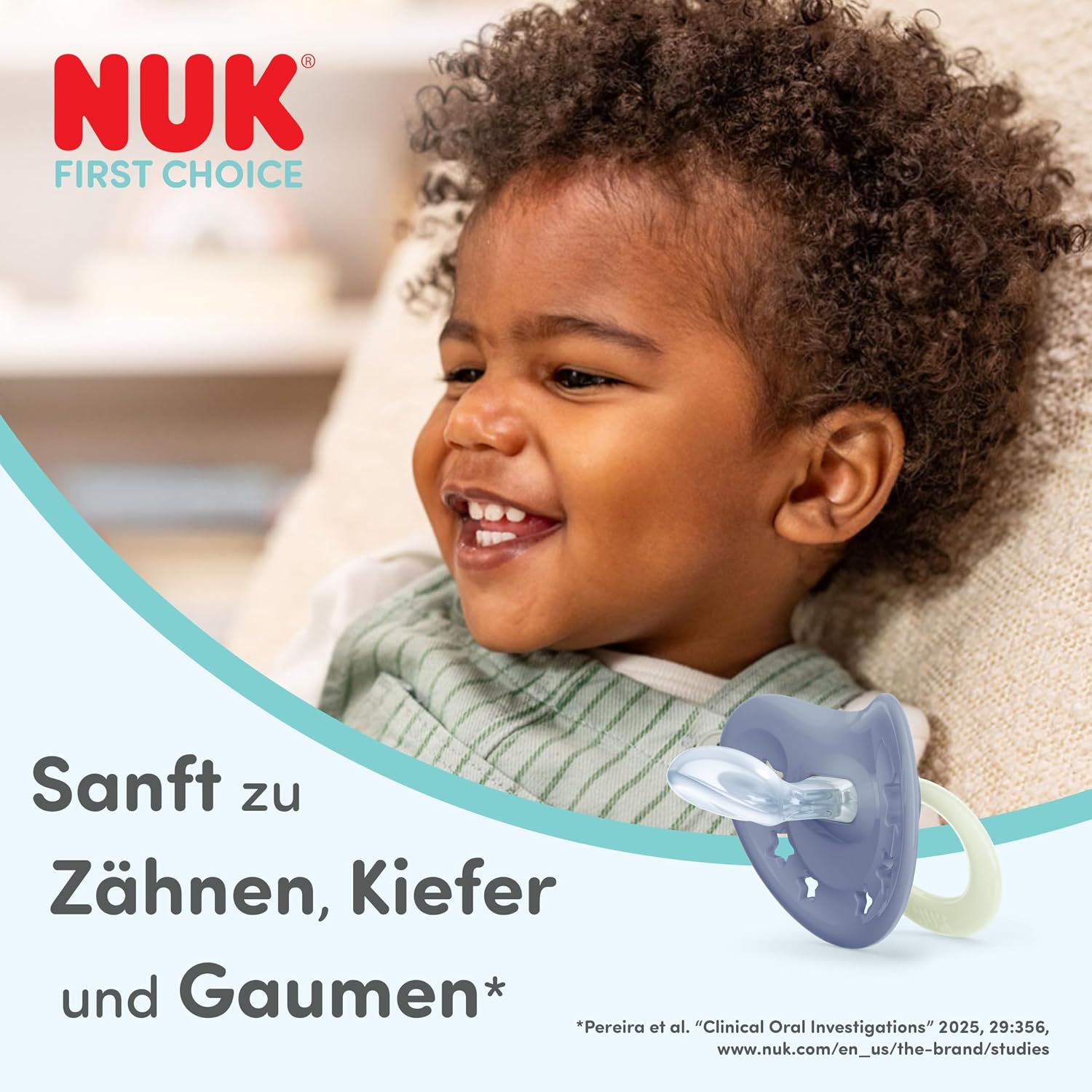Detalle de NUK First Choice Classic Day & Night Schnuller 0–6 Monate
