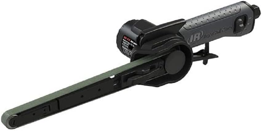Detalle de Ingersoll Rand Ponceuse à Bande 360-418 – Ponceuse pneumatique pour enlèvement de matière (450 W, 13 mm x 457 mm)