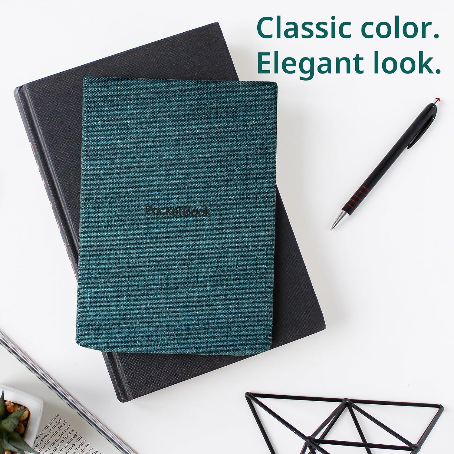 Detalle de PocketBook HN-FP-PU-743G-SG-WW Flip Cover for E-Readers, Sea Green