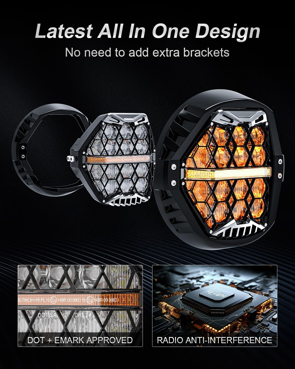 Thumbnail 2 de LX-LIGHT 7-inch motorcycle LED headlight