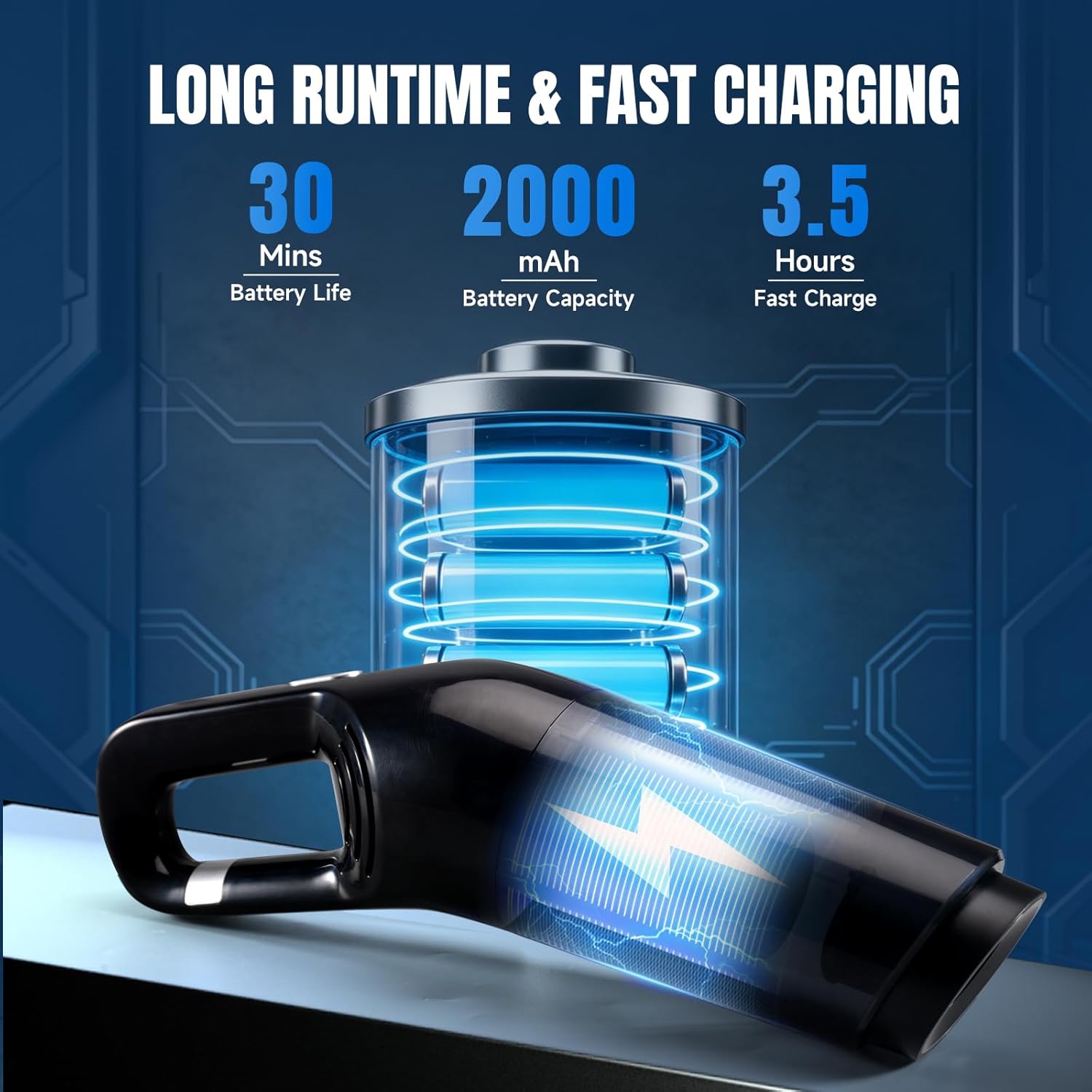 Thumbnail 2 de OMXA Handheld Vacuum Cleaner: 10,000 Pa Cordless Power in a Lightweight, Rechargeable Unit