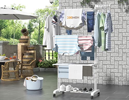 Detalle de HOMIDEC Etendoir Linge Interieur Exterieur, 4 Niveaux – Blanc