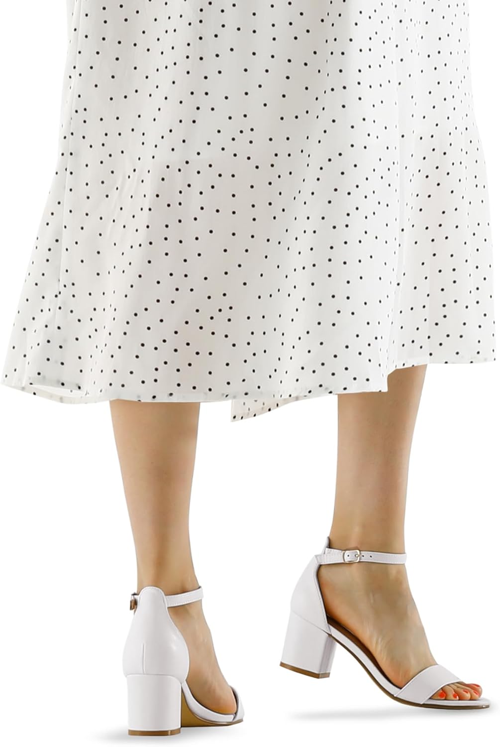 Thumbnail 5 de mysoft Women's Chunky Low Heels Open Toe Block Heel Dress Ankle Strap Pump Wedding Sandals
