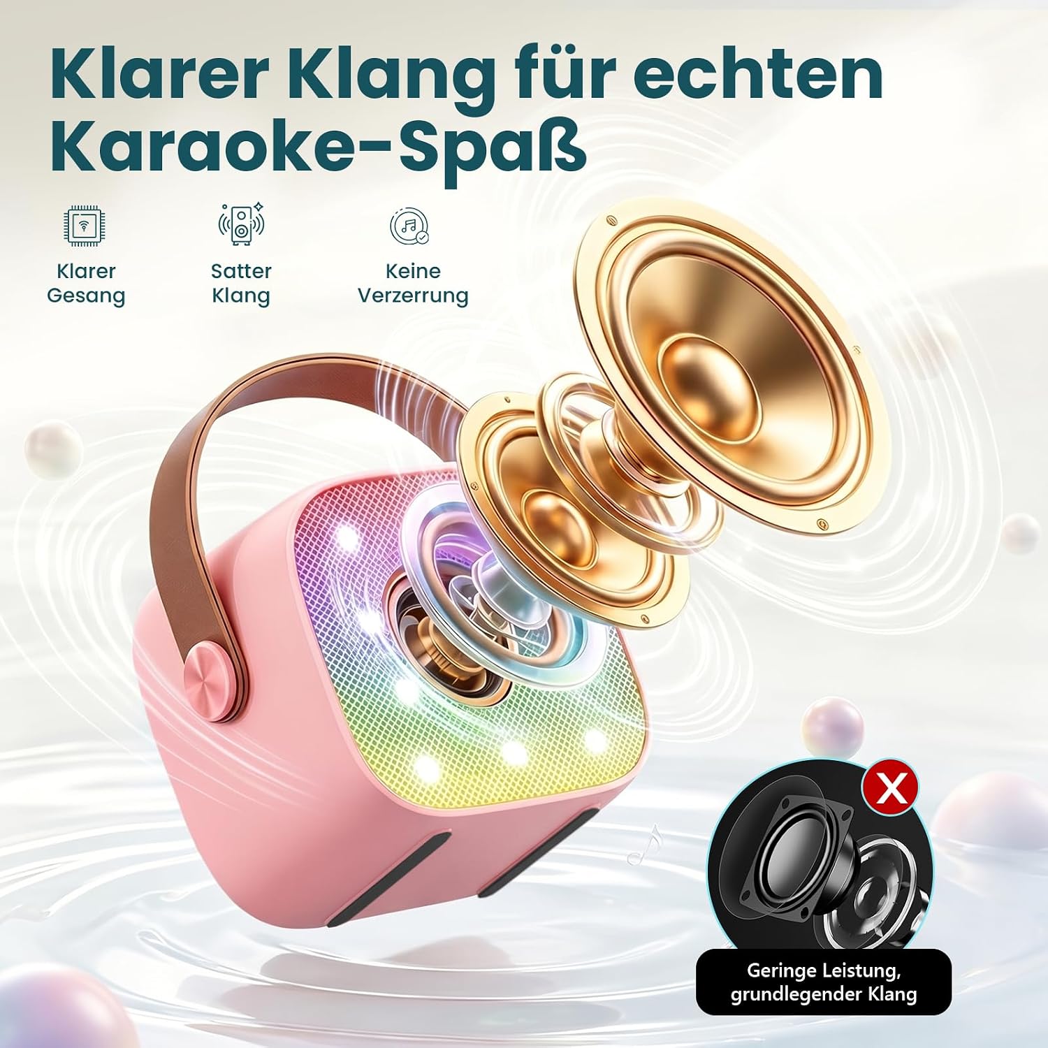 Thumbnail 1 de Premiumversion Mini Karaoke Maschine mit 2 Mikrofonen 🎤