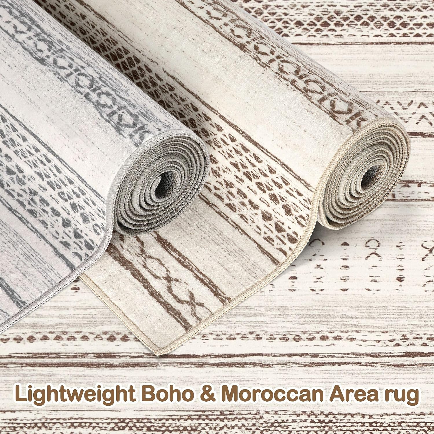 Thumbnail 5 de Tortania 10x12 Washable Area Rug: Soft, Non-Slip Boho-Style Rug for Living Room & More