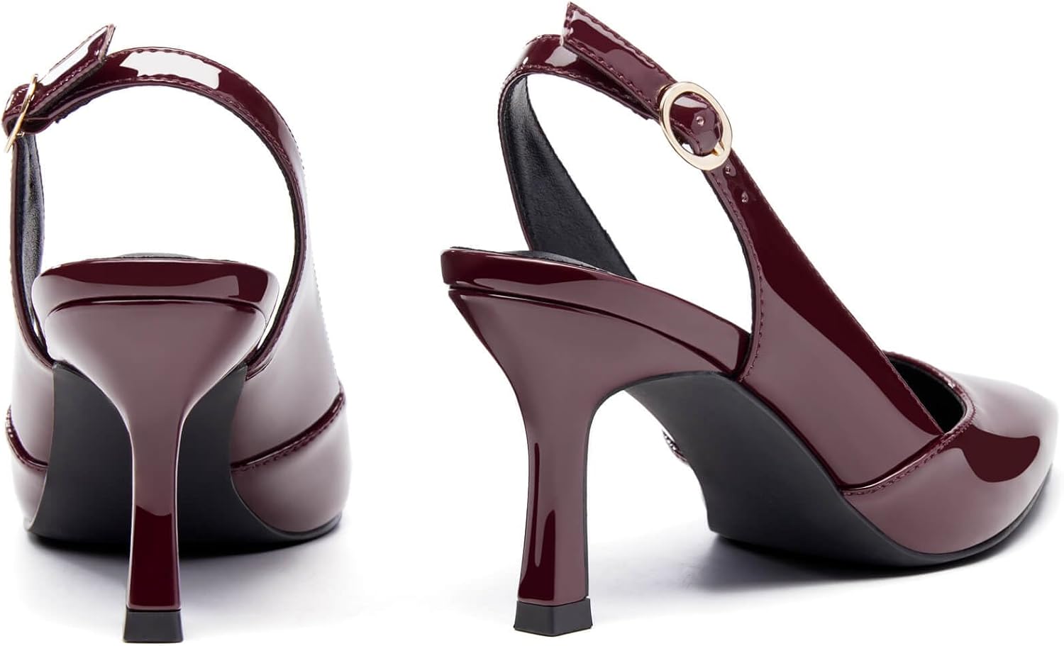 Thumbnail 3 de Rilista Women's Slingback Kitten Heels: Closed Pointed Toe, Backless Wedding Pump