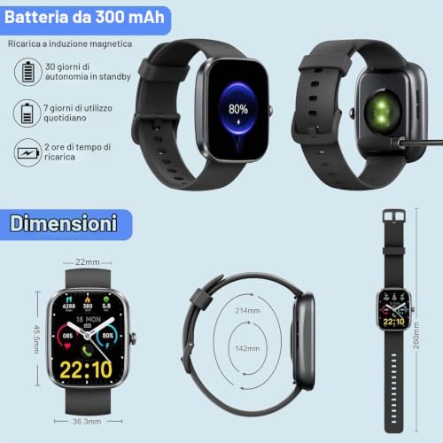 Detalle de Matast 2026 Smartwatch Uomo Donna — 1.91", oltre 100 modalità sportive, monitoraggio salute e chiamate al polso