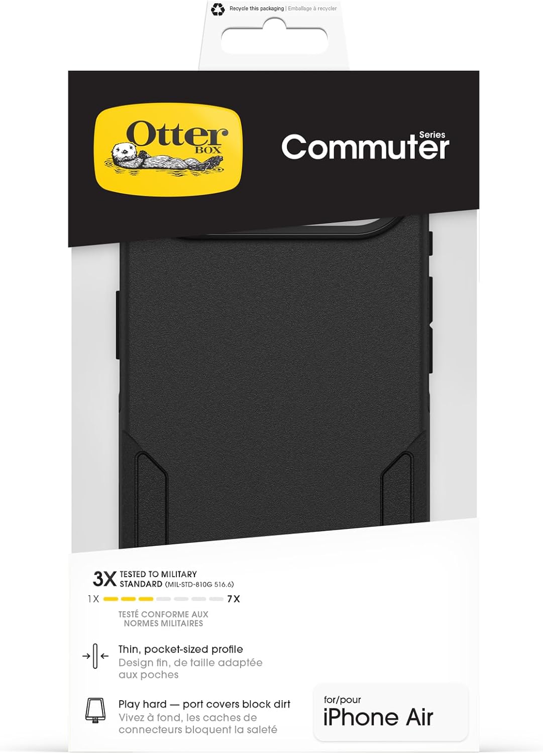 Detalle de OtterBox Commuter Series MagSafe per iPhone Air: custodia resistente con protezione 3x MIL-STD 810G e sistema MagSafe