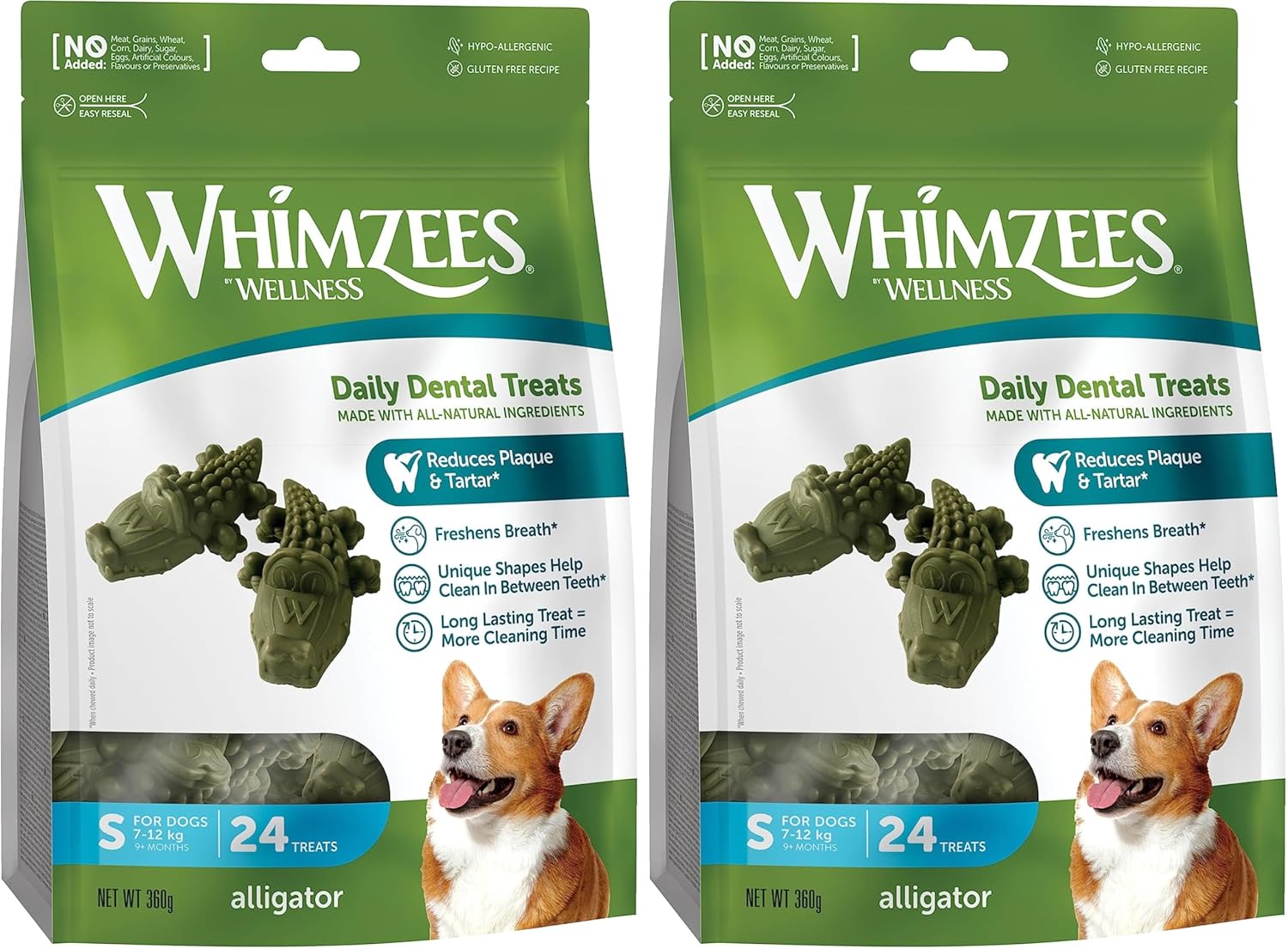 Thumbnail 3 de WHIMZEES Alligator S, 24 pezzi – Snack orale per cani di taglia piccola (S), Alligatore formato piccolissimo