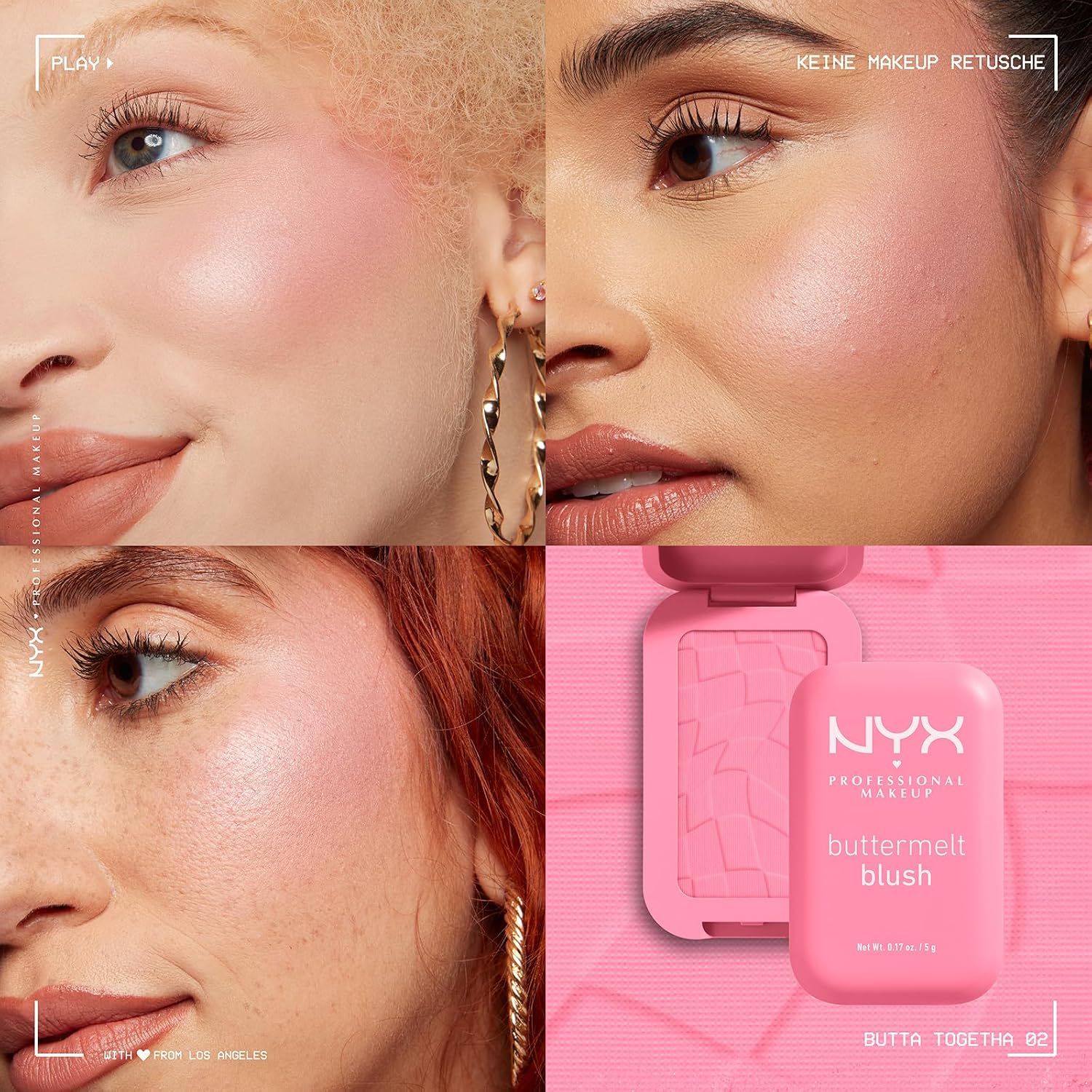 Detalle 2 de NYX Professional Makeup Buttermelt Blush 02 Butta Together – Cremige Pudertextur mit Sheabutter & Mangobutter