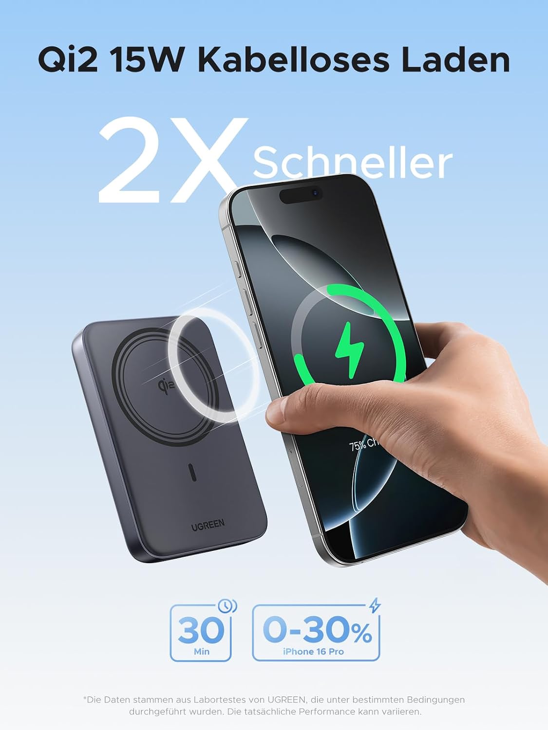Thumbnail 1 de UGREEN Nexode Qi2 Powerbank 10000 mAh kabellose Ladebank