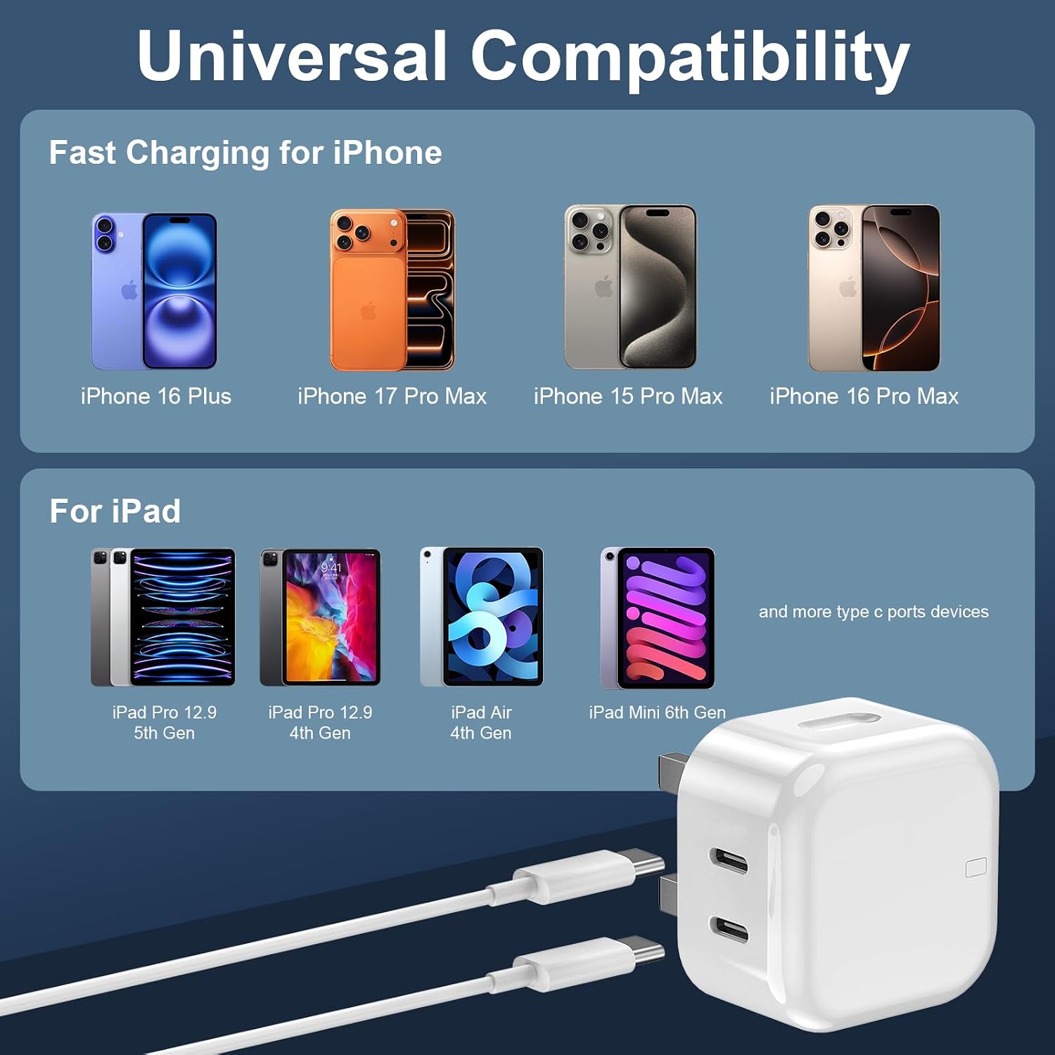 Detalle 2 de DiHines USB C 20W Charger 2 Pack