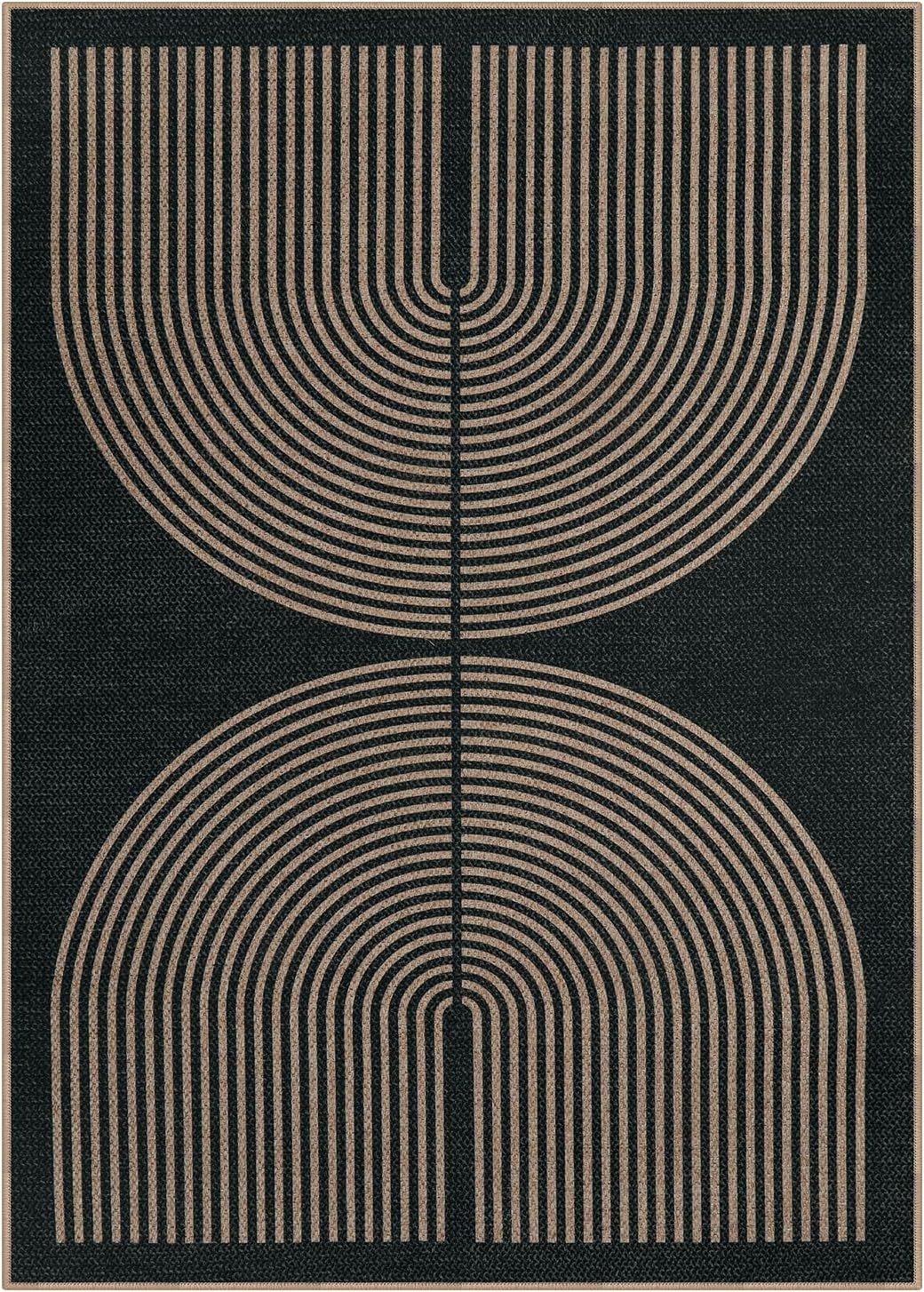 Thumbnail 6 de Lahome Enfys Rainbow Easy Jute Outdoor Carpet (9x12) - Washable, Charcoal Black