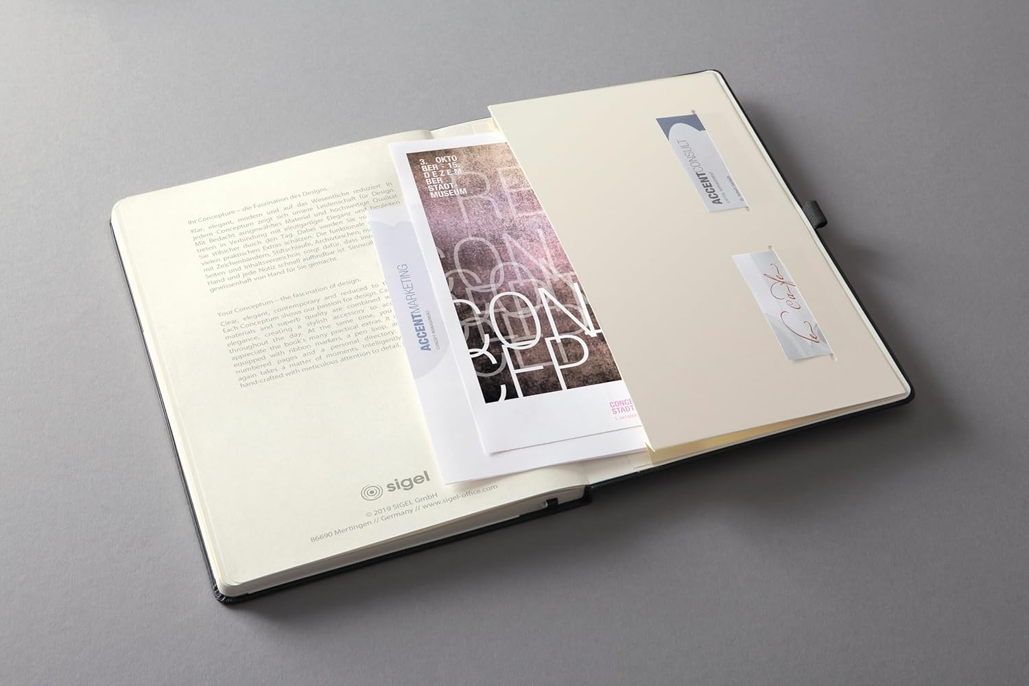 Detalle de SIGEL C2618 Agenda semainier 2026 – A4+ vertical, noir, couverture rigide