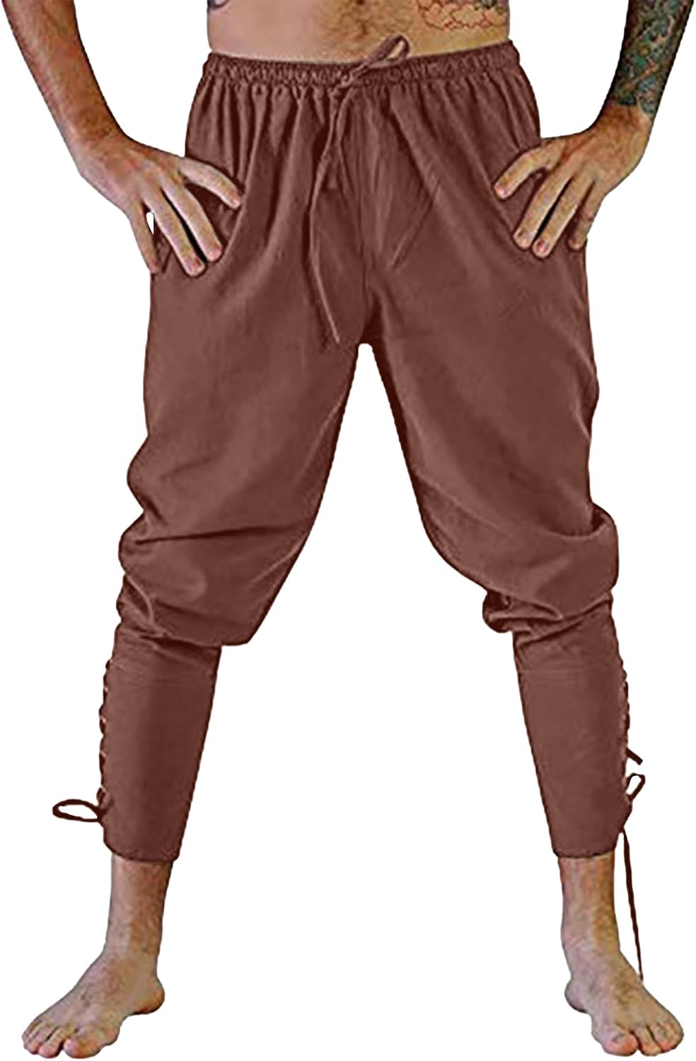 Thumbnail 5 de YAOHUOLE Herren Mittelalter Hose 75% Baumwolle