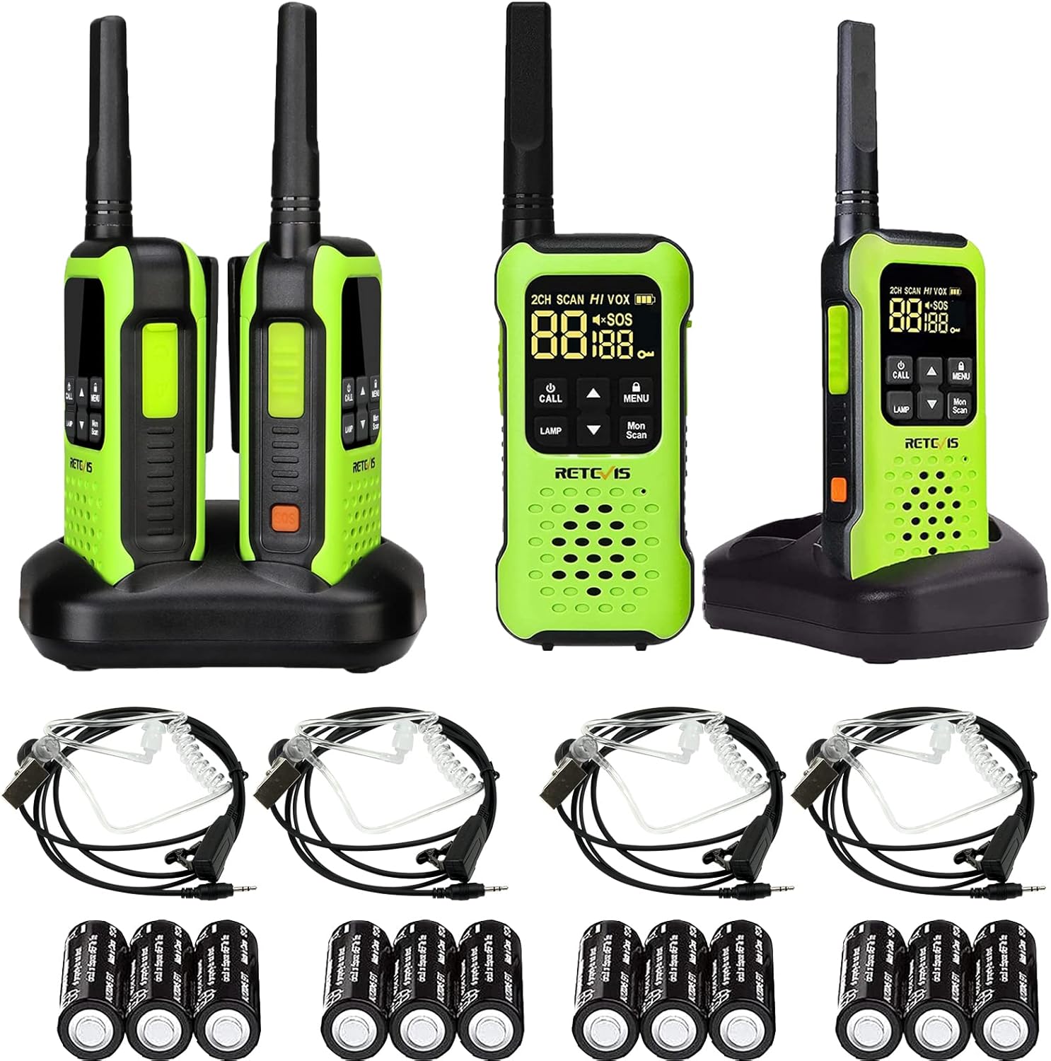 Detalle de Retevis RT649P IP67 PMR446 walkie talkies with headset (2-pack)