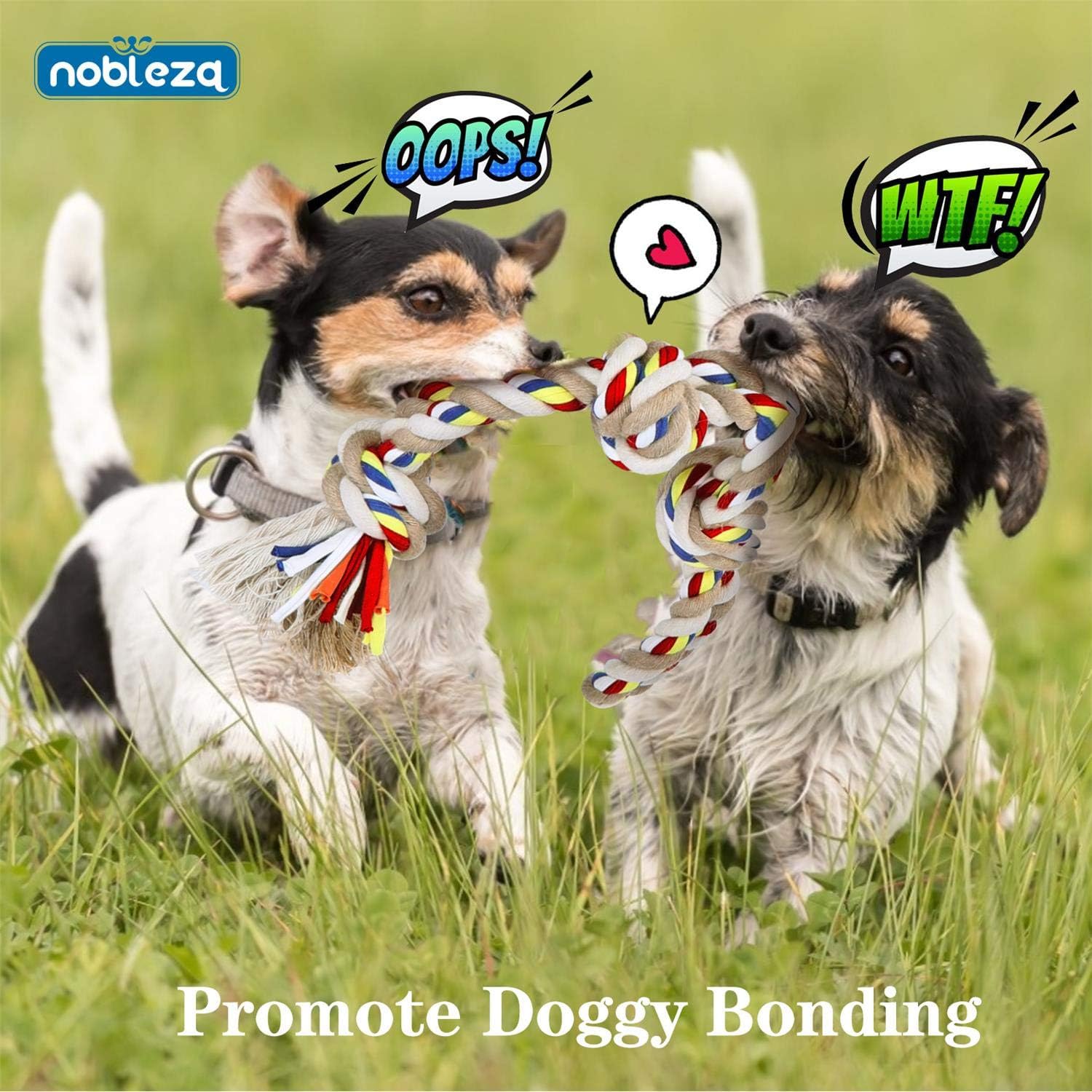 Thumbnail 6 de Nobleza corde de jouet pour chien 100% coton (beige et marron) – corde à mâcher résistante