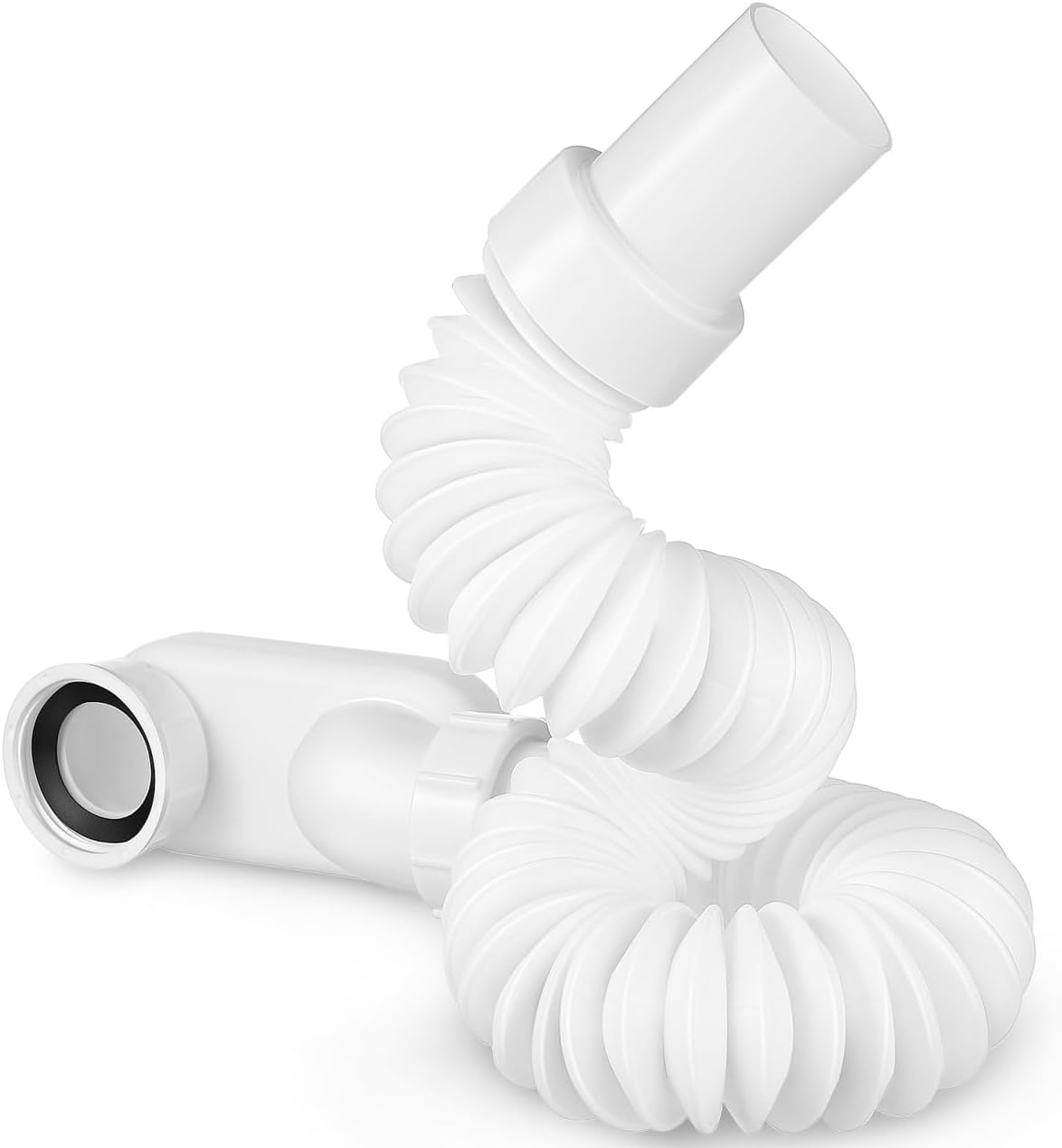 Detalle de HOMSFOU flexibles Wannenabfluss-Set für freistehende Badewannen (Ablaufrohr + Ablauf-Set)