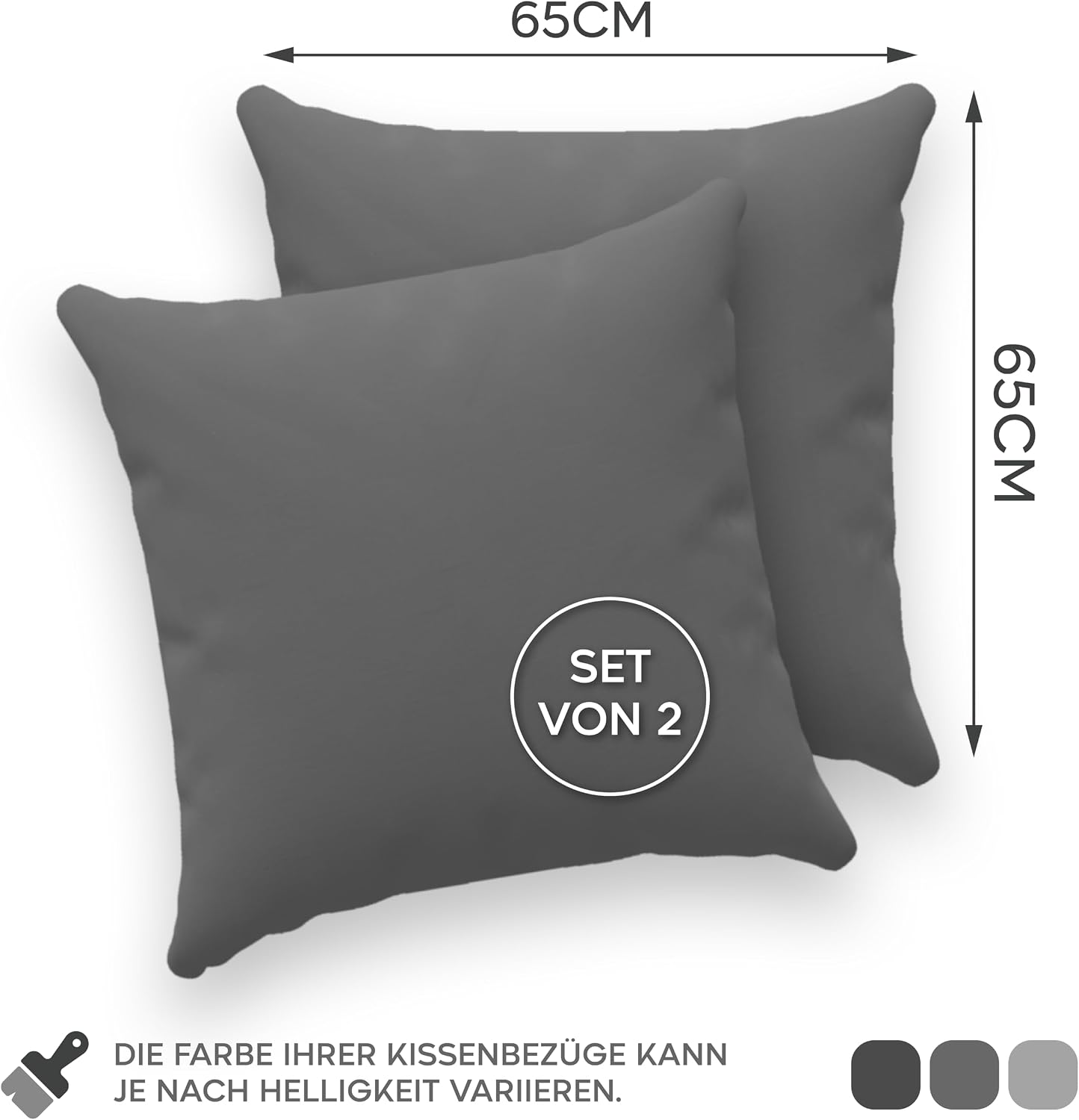 Detalle 2 de Twinzen® Kissenbezug 65x65 2er-Set