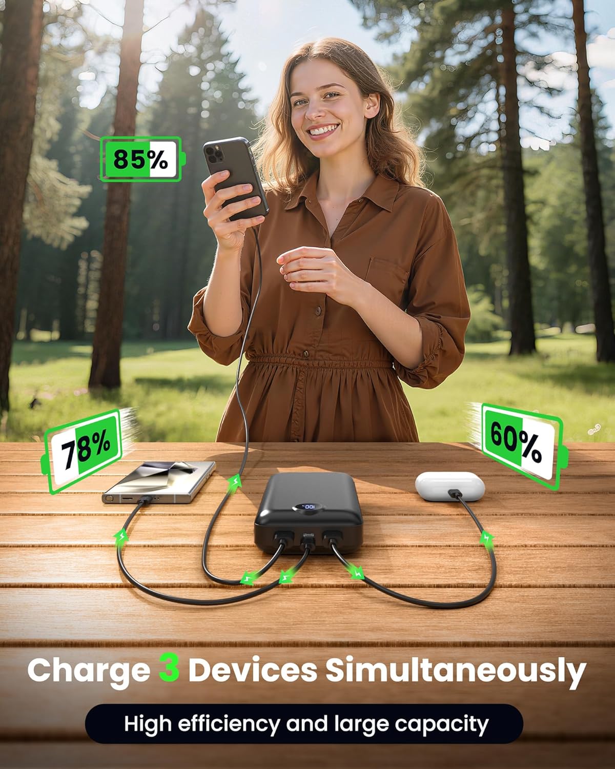 Detalle de LOOPEAK PC5-5 50,000mAh Power Bank with 22.5W Charging and Digital Display