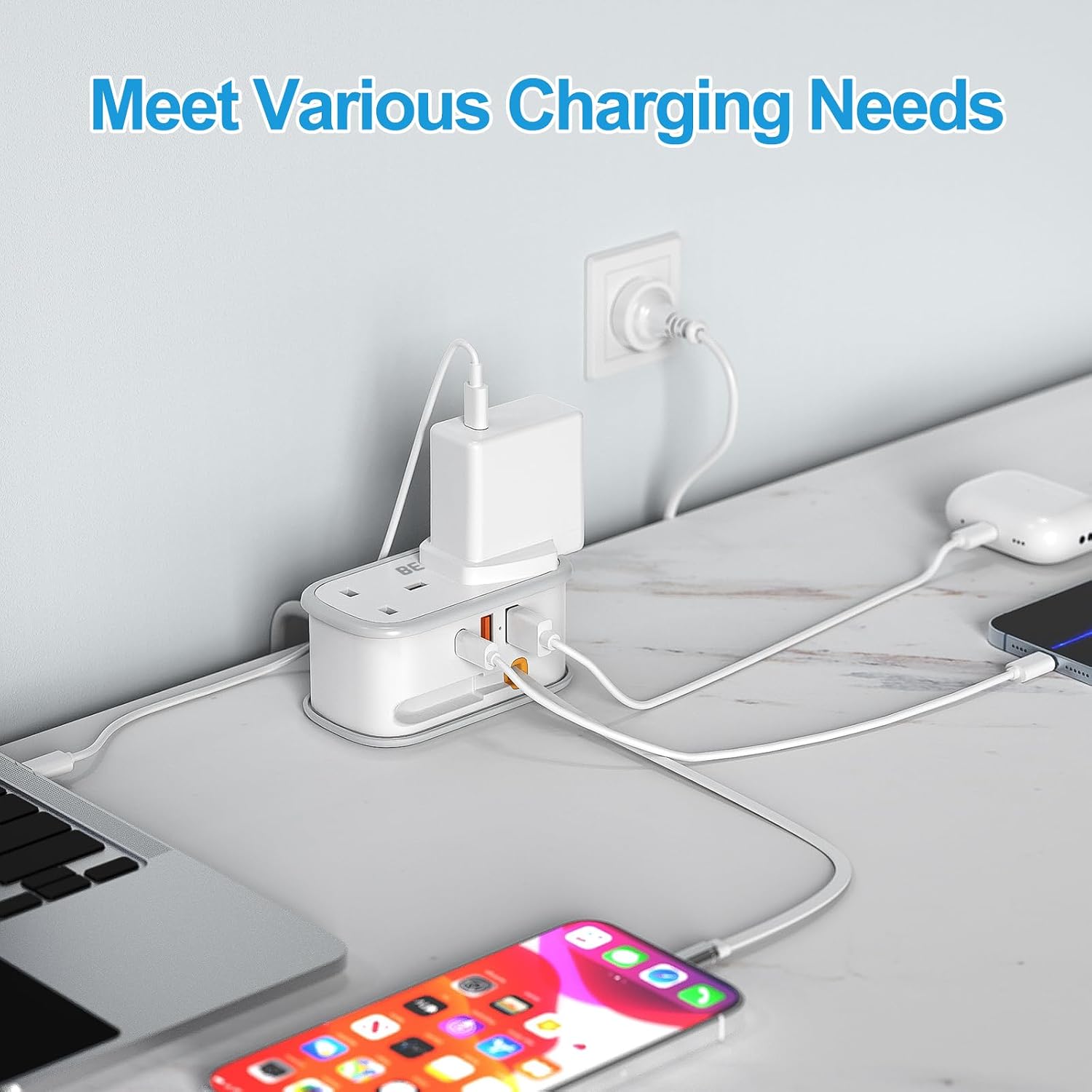Thumbnail 5 de UK to Australia Plug Adapter with 1.5M Extension Cable, BEVA 2 Way 3 USB (2A+1C) Australian Power Adapter with Retractable USB C Cable for New Zealand, China, Fiji, Argentina (Type I)
UK to Australia Plug Adapter with 1.5M Extension Cable…