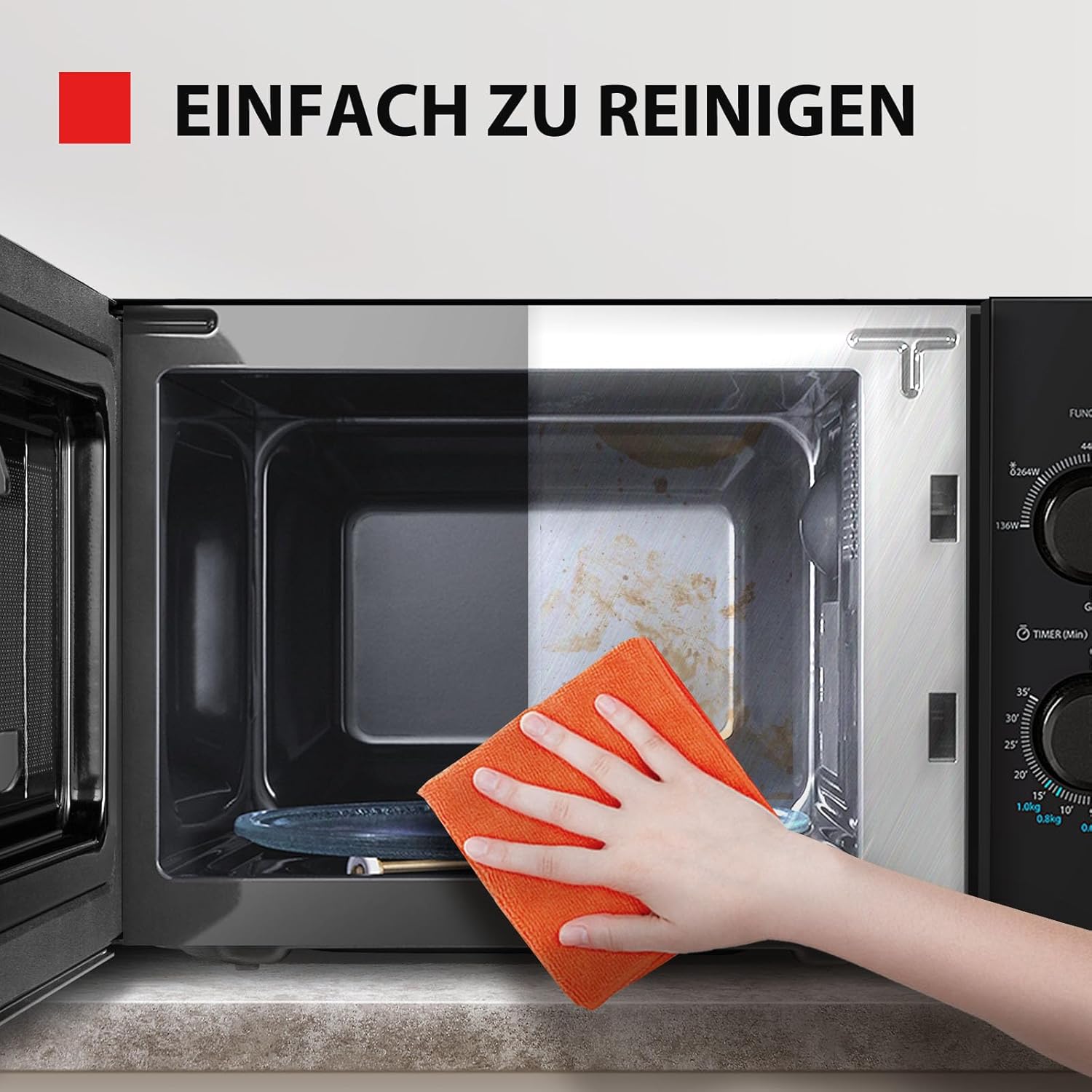 Thumbnail 5 de Toshiba MW2-MG20PF(BK)/GE Mikrowellenherd mit Kombi-Grillfunktion, 800 W Mikrowelle & 1000 W Grill, 20 l, schwarz