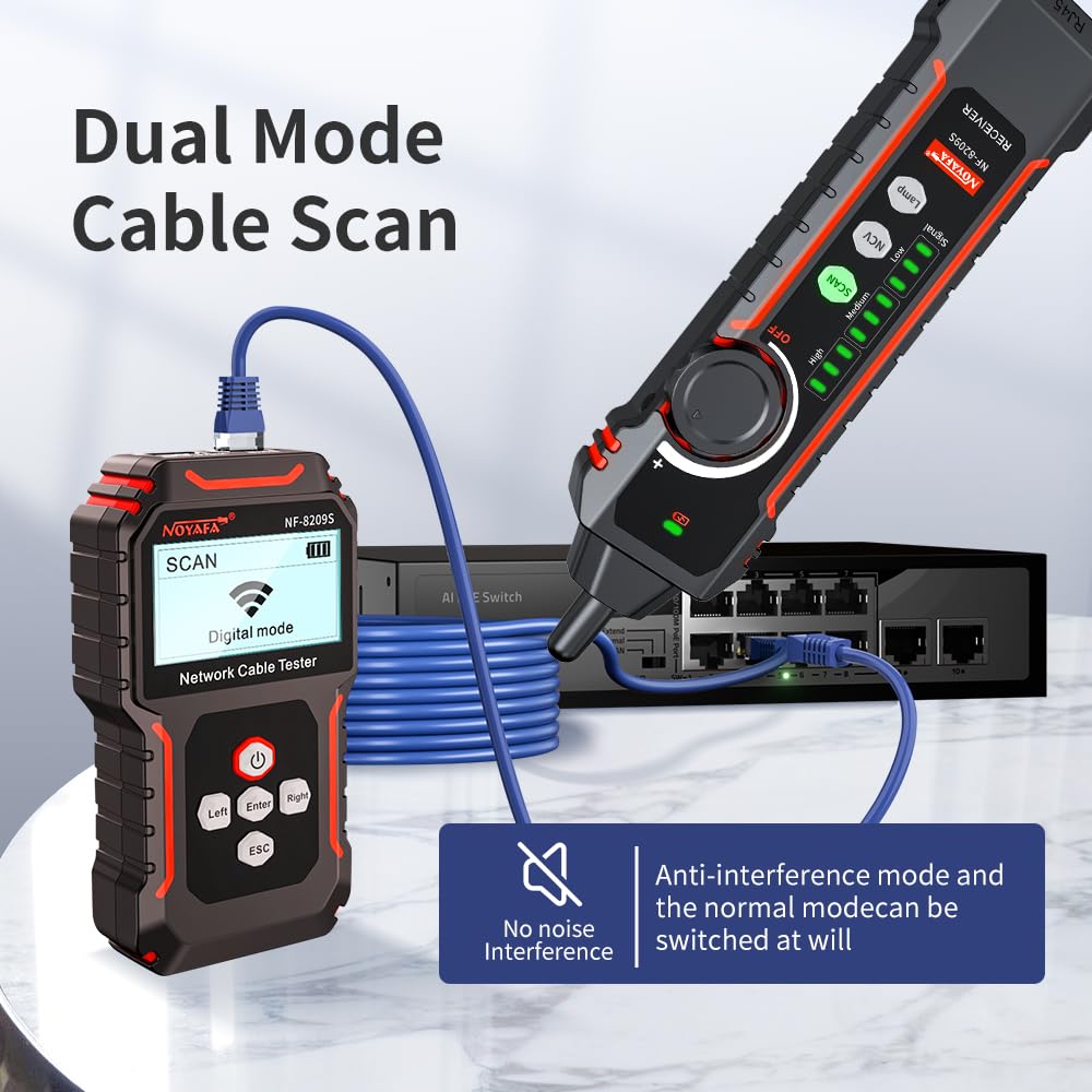 Detalle de NOYAFA NF-8209S tester cavi rete 500 m 📡