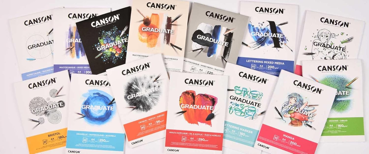Thumbnail 3 de CANSON Graduate Aquarelle — Bloc A3 de 20 feuilles, papier blanc sans acide (250 g/m²)