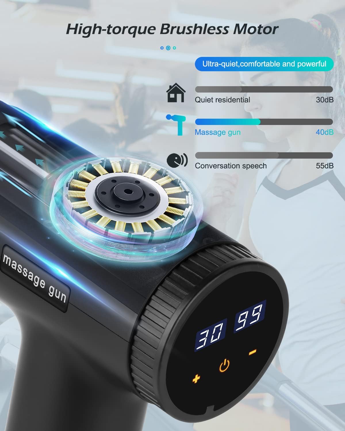 Thumbnail 2 de Uplayteck Massage Gun Deep Tissue 30 Speeds