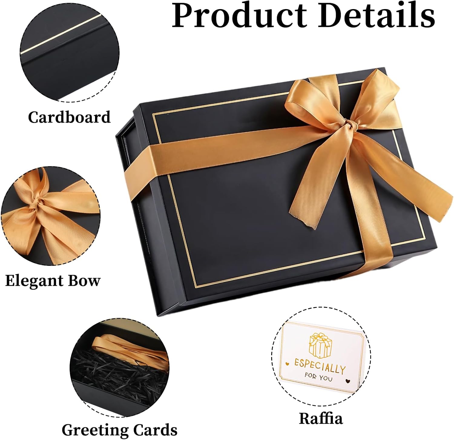 Thumbnail 2 de Schwarz Geschenkbox mit Deckel, 25 x 18 x 8,5 cm