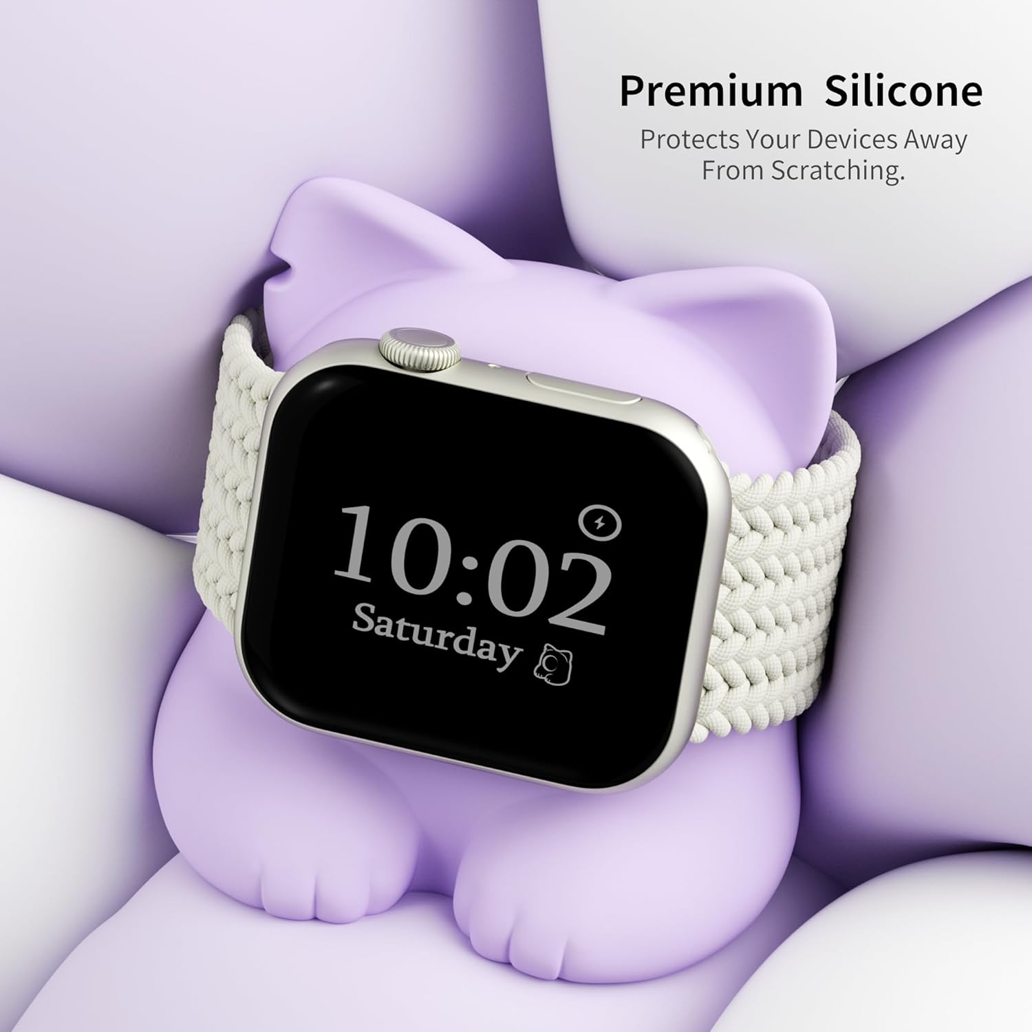 Thumbnail 2 de ELETIUO Charging Stand for Apple Watch – Silicone Kitten Edition (Various Series)